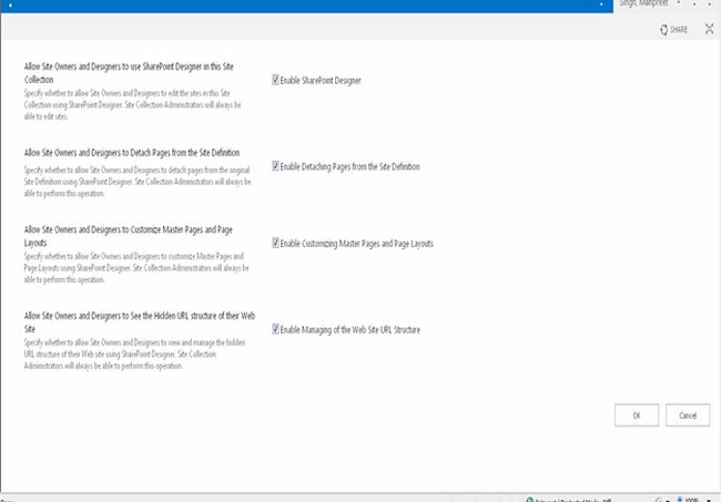 SharePoint Designer Settings